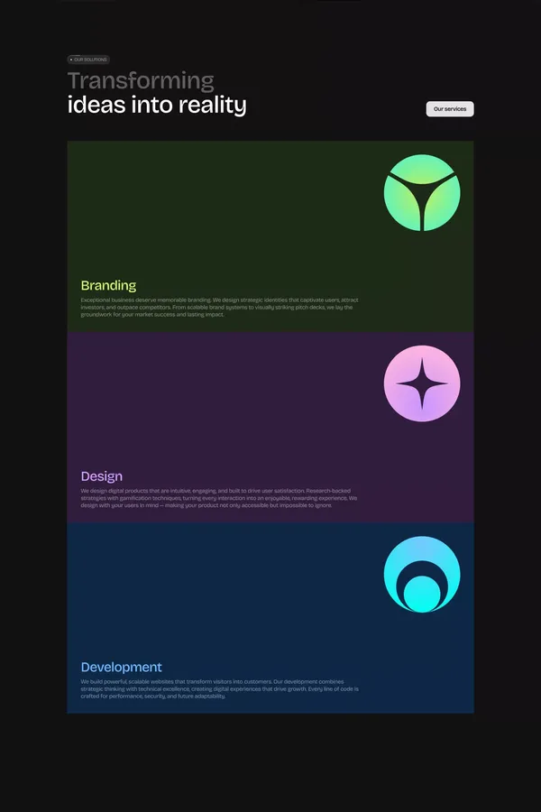 dhero.studio — Turning pixels into solutions - Landing design inspiration