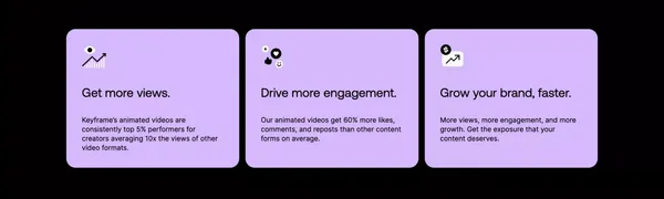 Keyframe | Supercharge Your Content with World-Class Animators - Landing design inspiration