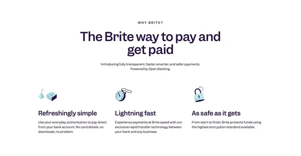 Instant payments | Brite AB | Sweden - Landing design inspiration