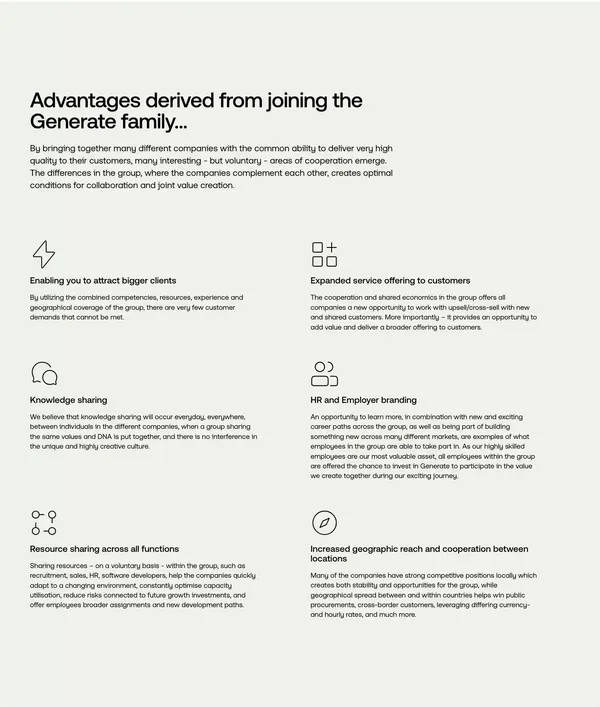 Generate Group - Landing design inspiration