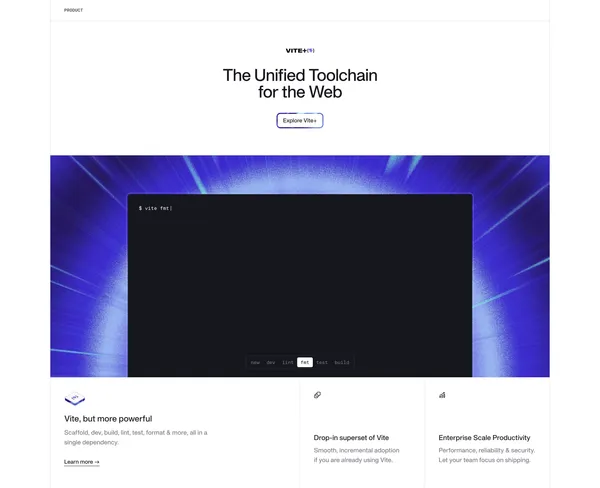 VoidZero | The Javascript Tooling company - Landing design inspiration