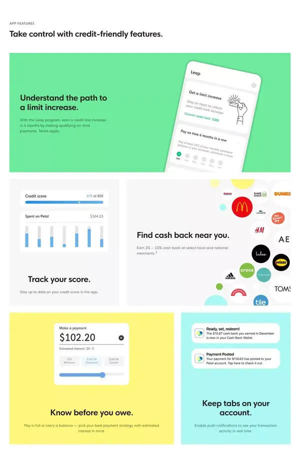 Petal - Responsible credit for the modern world. - Landing design inspiration