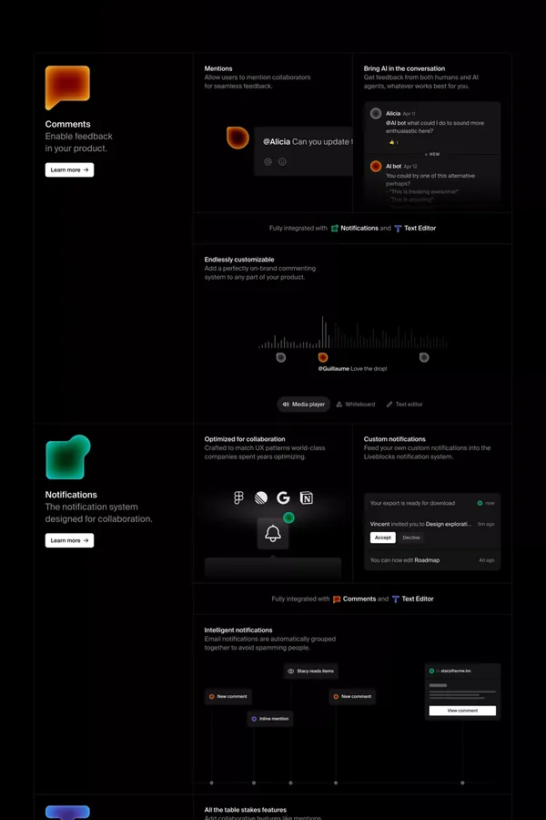 Liveblocks | Unlock collaboration in your product - Landing design inspiration