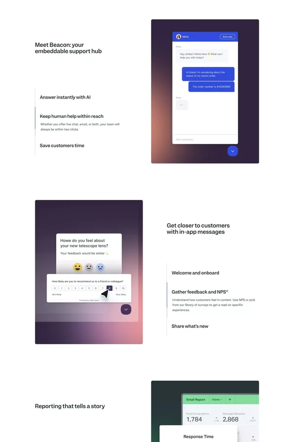Help Scout: Shared Inbox, Help Center, & Live Chat Software - Landing design inspiration