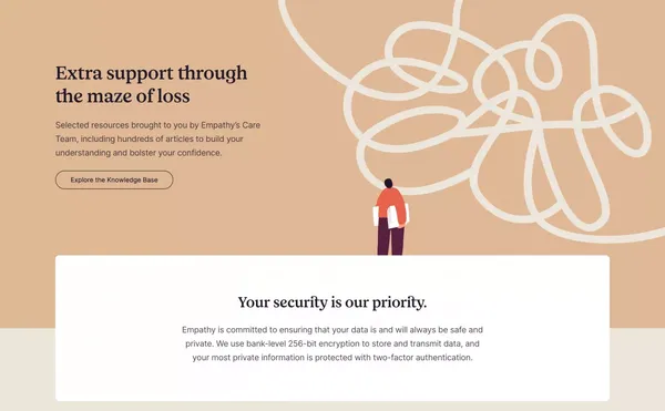 Support for Loss | Empathy - Landing design inspiration