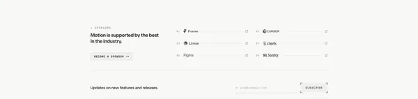 Motion: JavaScript & React animation library - Landing design inspiration