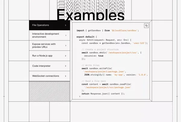 Sandbox SDK - Landing design inspiration