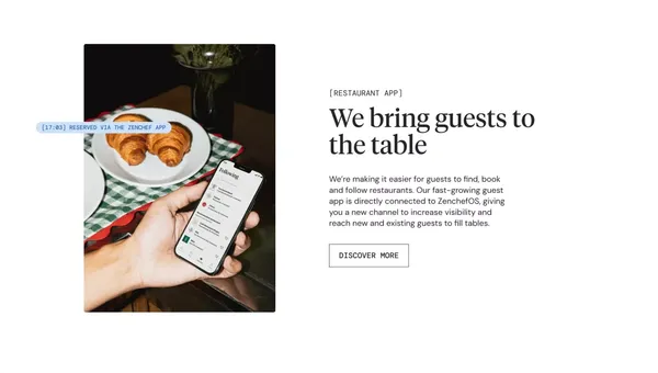 Restaurant software and restaurant management application - Landing design inspiration