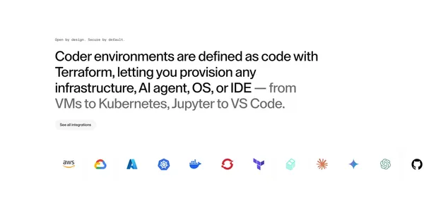 Coder | Cloud Development Environment: Remote & Self Hosted - Landing design inspiration
