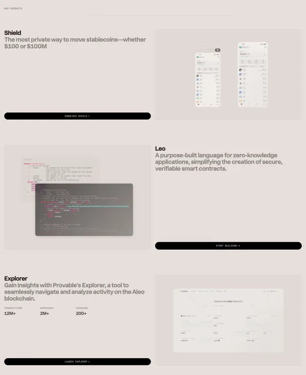 Provable - Landing design inspiration