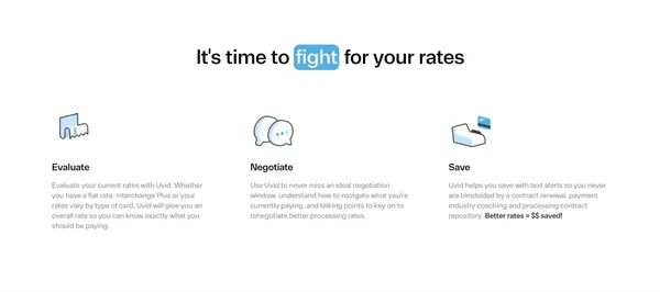 Uvid | Lowering Credit Card Processing Fees - Landing design inspiration