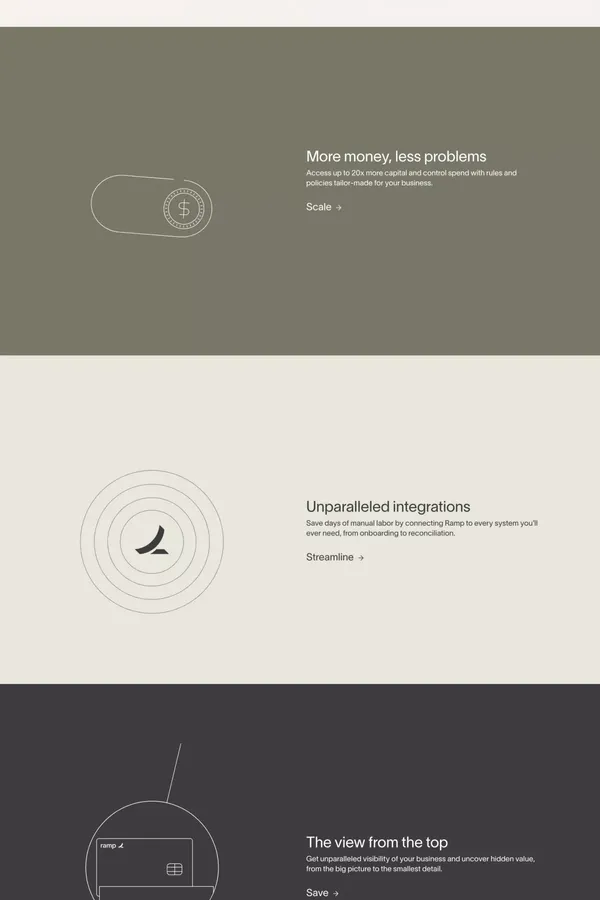 Ramp - Corporate cards and finance automation that scales with you - Landing design inspiration