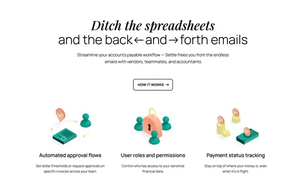 Tame your cash flow workflow - Landing design inspiration