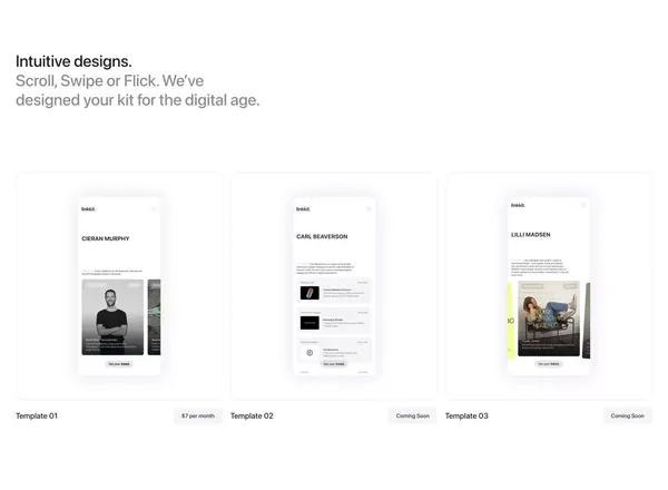 The link in bio for design conscious creatives. | Link-Kit - Landing design inspiration