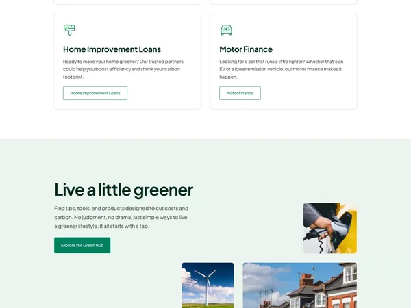 Tandem Bank | Start Banking For A Greener Future - Landing design inspiration