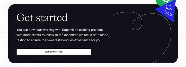 Find and work on your next creative project - Bounties - Landing design inspiration