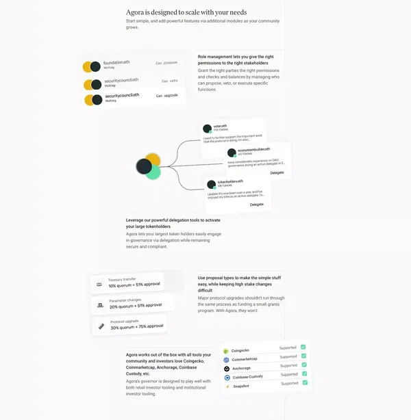 Agora: The onchain governance company - Landing design inspiration