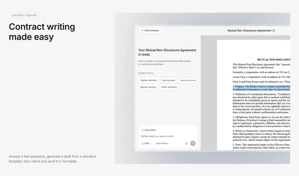 Formable — Modern way to manage contracts - Landing design inspiration