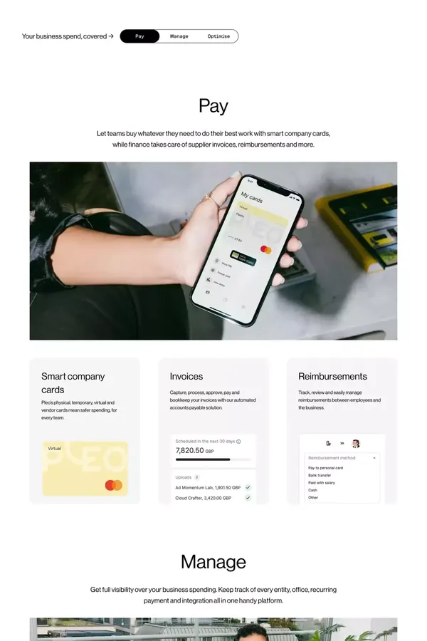 Smarter spending for your business - Pleo - Landing design inspiration