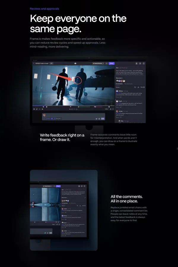 Frame.io | Home - Landing design inspiration