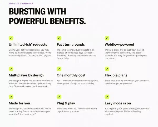 Goodtime — No-code design subscription - Landing design inspiration