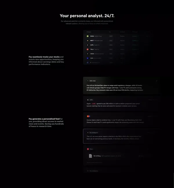 Fey: Make better investments. - Landing design inspiration