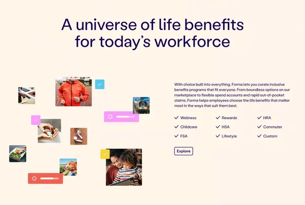 Forma | Employee benefits that flex to fit everyone’s life - Landing design inspiration