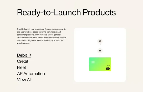 Highnote | Most Modern Card Issuer Processor and Program Management Platform - Landing design inspiration
