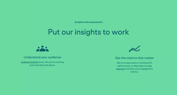 Get started | Pinterest Business - Landing design inspiration