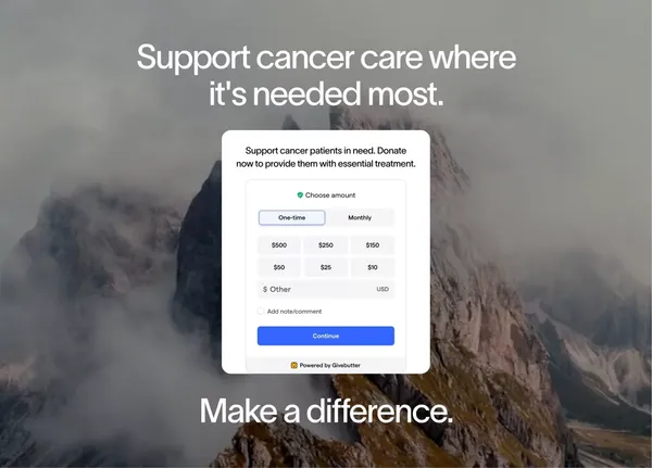 RadiatingHope® | A Non-Profit for Global Cancer Care & Support - Landing design inspiration