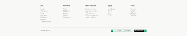 Motion: JavaScript & React animation library - Landing design inspiration