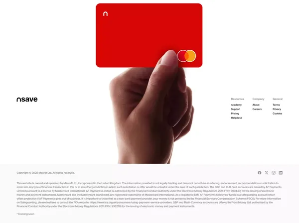 nsave - A Global Account for the Rest of Us - Landing design inspiration