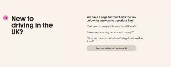 Find Cheap Driving Insurance for UK Newcomers | Marshmallow - Landing design inspiration