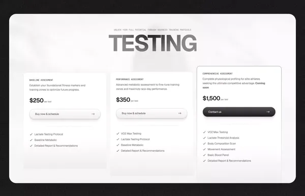 Redefining Human Performance - Landing design inspiration