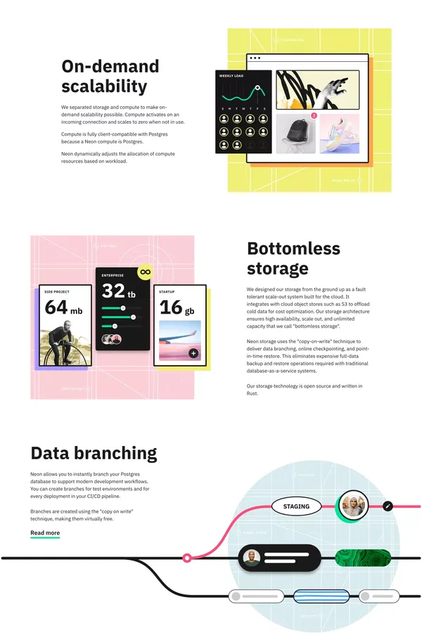 Neon — Serverless, Fault-Tolerant, Branchable Postgresql - Landing design inspiration
