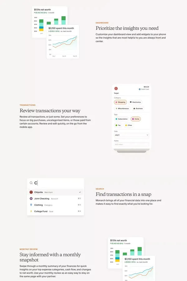 Track, budget, plan, and do more with your money | Monarch Money - Landing design inspiration