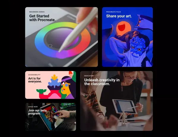 Procreate® – Sketch, Paint, Create. - Landing design inspiration
