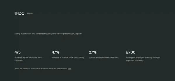Moss: Spend smarter. - Landing design inspiration
