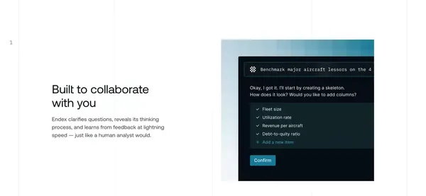 Endex | The autonomous financial analyst - Landing design inspiration