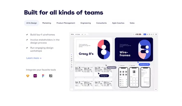 The Visual Collaboration Platform for Every Team | Miro - Landing design inspiration