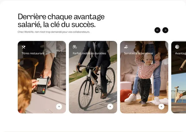 Worklife - Les avantages salariés au cœur de votre politique RH - Landing design inspiration