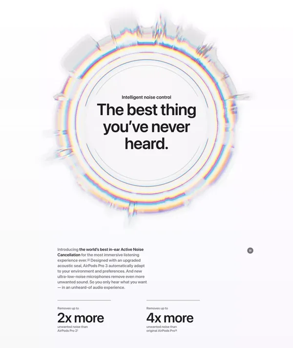 AirPods Pro 3 - Apple - Landing design inspiration