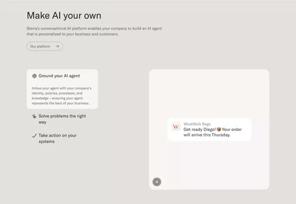 Sierra - The Conversational AI Platform - Landing design inspiration