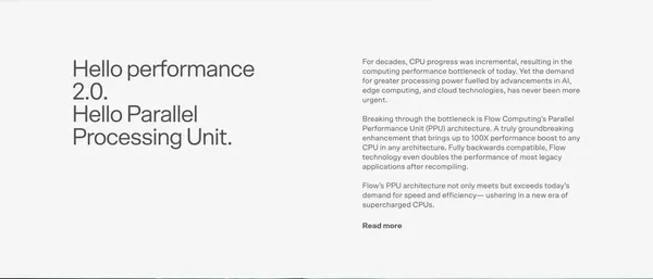 Flow Computing is the enabler of next generation SuperCPUs | Flow - Landing design inspiration