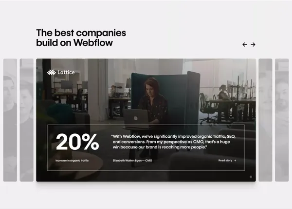 Webflow: Create a custom website | Visual website builder - Landing design inspiration