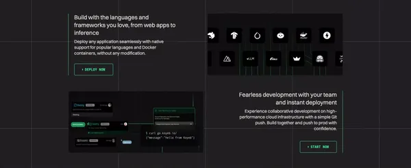 Koyeb: High-performance Infrastructure for APIs, Inference, and Databases - Landing design inspiration