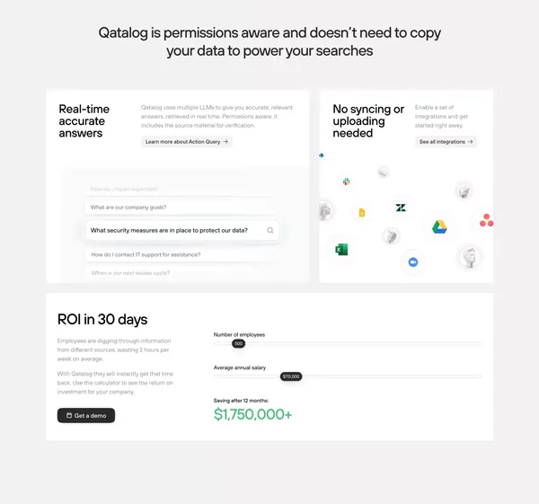 One search bar for your business | Qatalog - Landing design inspiration