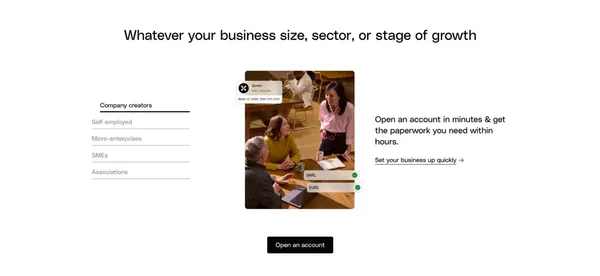 Manage all your finances from your Qonto business account - Landing design inspiration