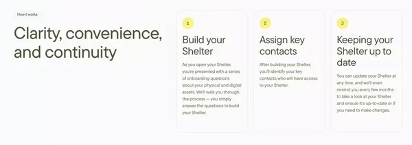 Shelter - Landing design inspiration