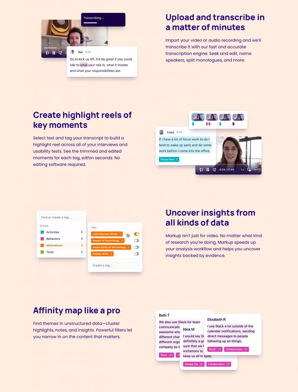 Customer knowledge platform - Dovetail - Landing design inspiration